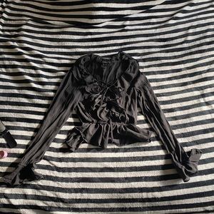 F21 Sheer Peasant Blouse